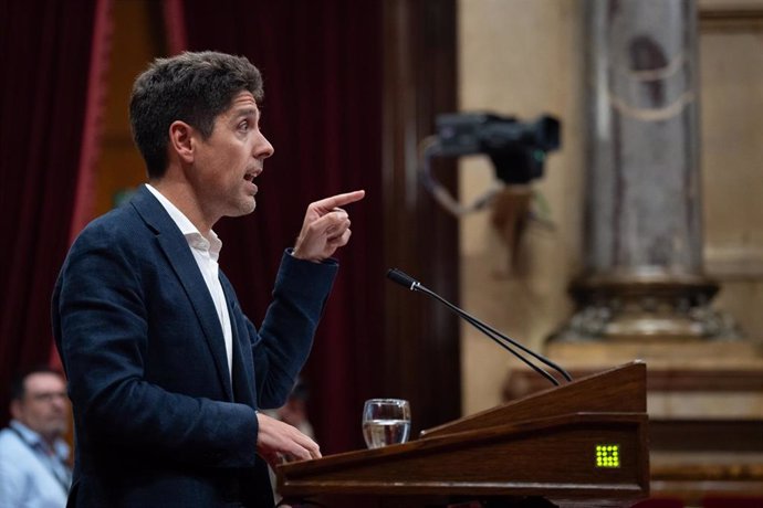 El portavoz de los Comuns en el Parlament, David Cid, este miércoles en el DPG