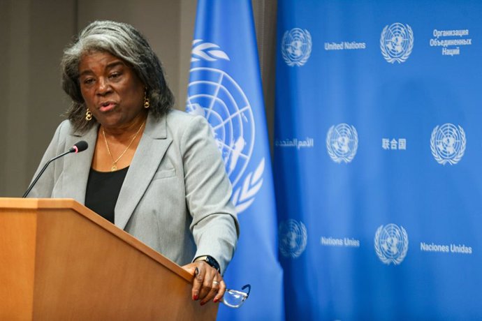 September 17, 2024, New York, New York, USA: LINDA THOMAS-GREENFIELD, Permanent Ambassador of US to UN speaks to press in UNHQ on the United States' concerns, focus and opinions, before UNGA 2024 is set to take off. .According to the Ambassador, food secu