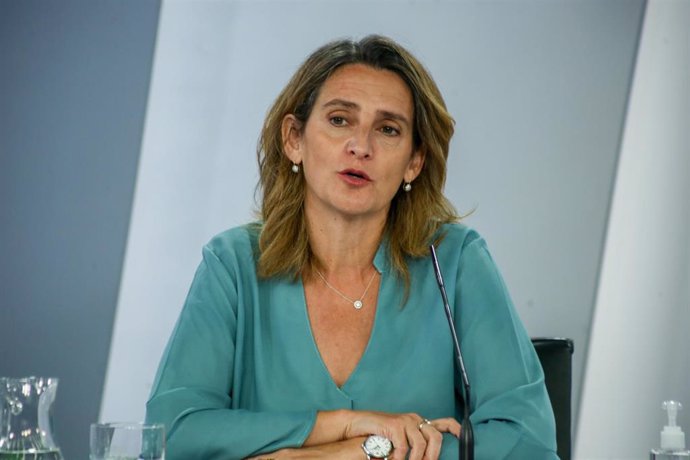 Archivo - La vicepresidenta tercera y ministra para la Transición Ecológica y el Reto Demográfico, Teresa Ribera, comparece en una rueda de prensa tras una reunión del Consejo de Ministros en Moncloa, a 3 de agosto de 2021, en Madrid, (España). El Gobiern