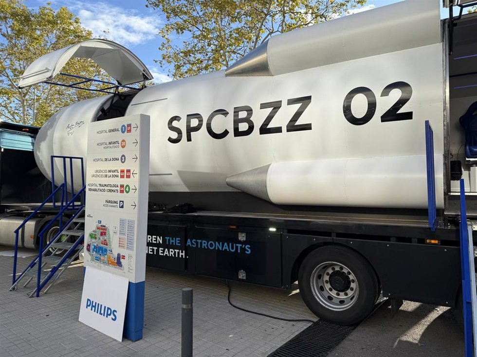 Cohete ubicado en el Hospital Vall d'Hebron de Barcelona, en colaboración con Philips y SpaceBuzz