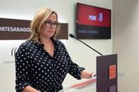 Mayte Pérez (PSOE) se congratula por el aumento del FITE y considera que a Azcón "le sienta bien" ir a la Moncloa