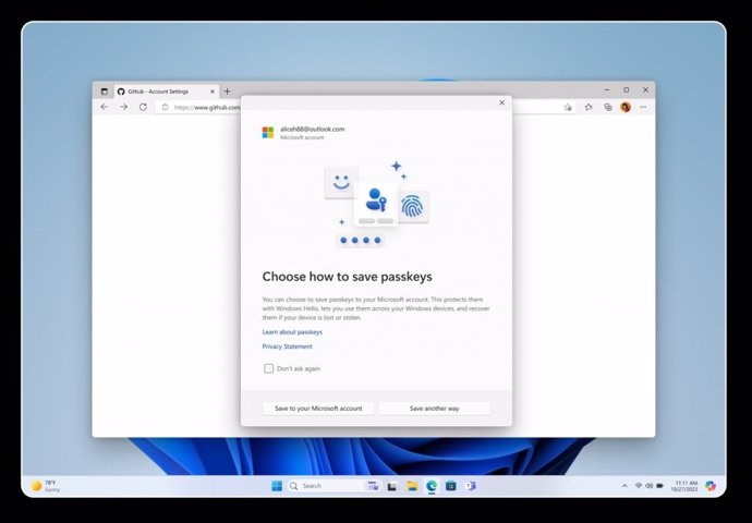 Latam.-Portaltic.-Windows 11 permitirá escoger cómo guardar las claves de acceso en Windows Hello y sincronizarlas con 1Password