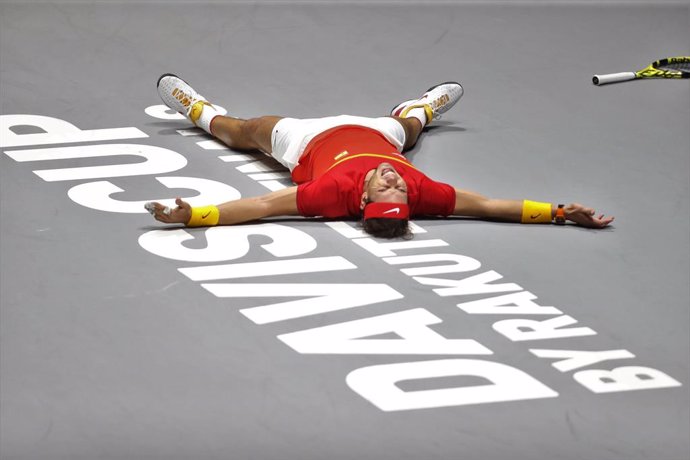 Archivo - Spain vs Canada, Final, Rafael Nadal of Spain celebrates after his victory against Denis Shapovalov of Canada during the Davis Cup 2019, Tennis Madrid Finals 2019 on November 25, 2019 at Caja Magica in Madrid, Spain - Photo Laurent Lairys / DDPI