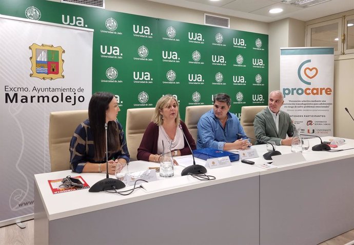 María Dolores Ruiz, María Victoria López, Manuel Lozano, y Luis Joaquín García, durante la presentación de Procare