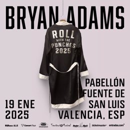 Bryan Adams confirma data a València dins de la seua gira mundial Roll With The Punches Tour