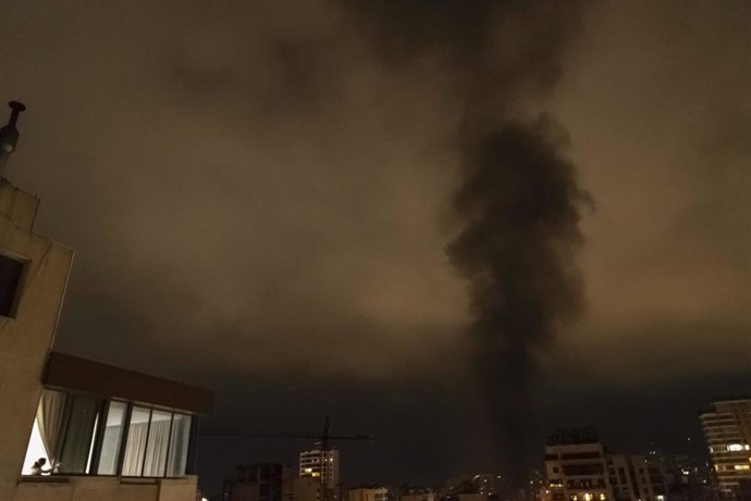 El distrito de Ras al Nabaa, en el centro de Beirut, la capital de Líbano, tras un ataque israelí