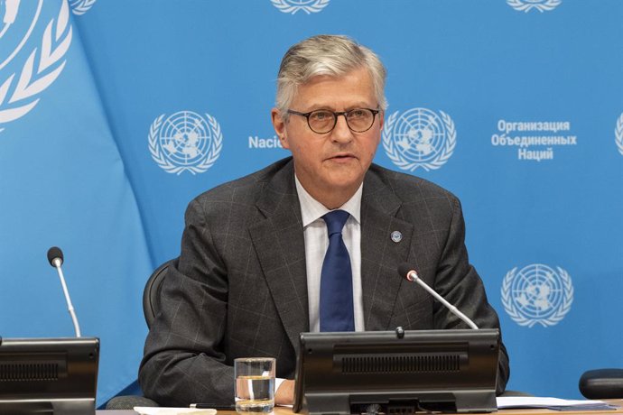 October 3, 2024, New York, New York, United States: Under-Secretary-General for UNIFIL Jean-Pierre Lacroix speaks during press briefing by spokesperson for UN Secretary-General Stephane Dujarric at UN Headquarters in New York on October 3, 2024