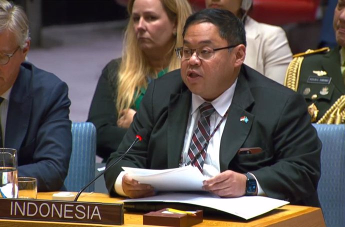 El representante de Indonesia en la ONU, Hari Prabowo, ante el Consejo de Seguridad