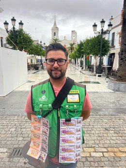 El vendedor de la ONCE en Almonte (Huelva) Nicolás Higueras.