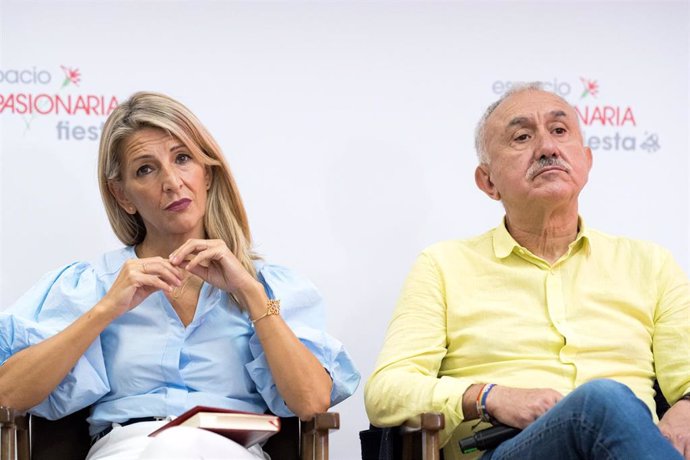 La vicepresidenta segunda y ministra de Trabajo, Yolanda Díaz y el secretario general de UGT, Pepe Álvarez, en una imagen de archivo