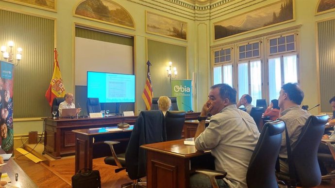 El miembro de Unicef España Gabriel González-Bueno durante su intervención en el Parlament.