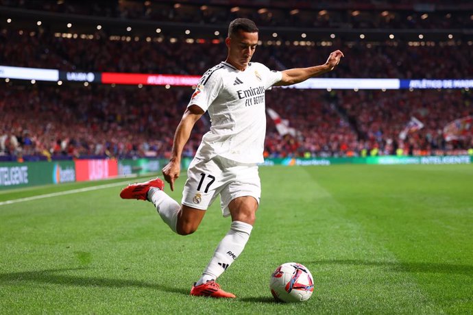 Lucas Vazquez of Real Madrid in action during the Spanish League, LaLiga EA Sports, football match played between Atletico de Madrid and Real Madrid at Civitas Metropolitano stadium on September 29, 2024, in Madrid, Spain.