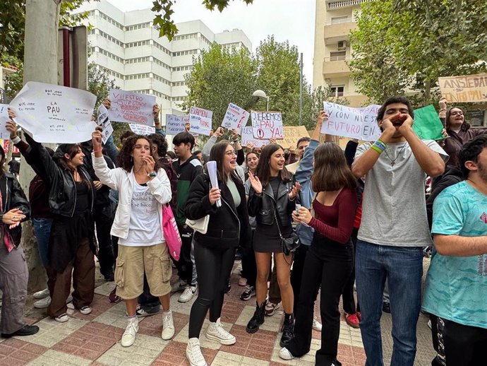 Concentración de estudiantes en Ciudad Real.