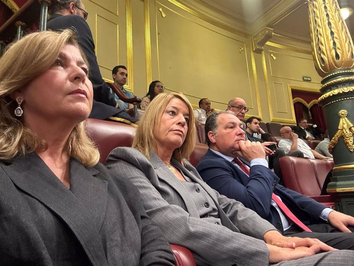 La alcaldesa de Huelva, PIlar Miranda, en el centro de la foto, en el Congreso de los Diputados el pasado mes de septiembre.