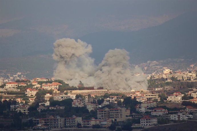 Imagen de archivo de un bombardeo de Israel contra Líbano. 