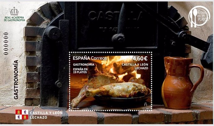 Correos dedica un sello dedicado al lechazo asado al estilo tradicional de CyL.