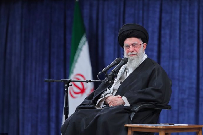 October 2, 2024, Tehran, Iran: Iranian Supreme Leader Ayatollah ALI KHAMENEI speaks during a ceremony in Tehran. Khamenei said that 'all the region problems are because of interfere of US and its allies'. Iran has launched dozens of missiles directed at I