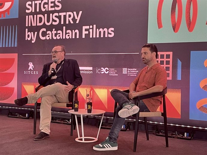 Jordi Sánchez-Navarro y el director Eugenio Mira, en un encuentro en el Festival de Sitges