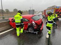 Dos heridos leves en un aparatoso accidente de tráfico en la M-607