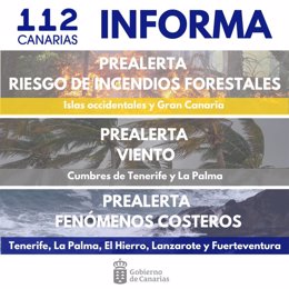 Prealertas activas en Canarias