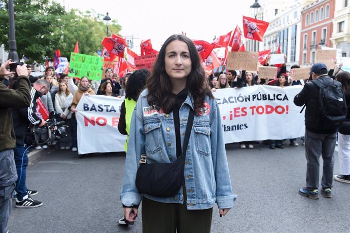 La portavoz del Sindicato de Estudiantes, Coral Latorre