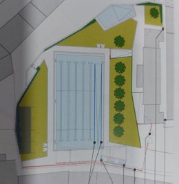 Plano de la nueva piscina municipal de Zufre (Huelva).