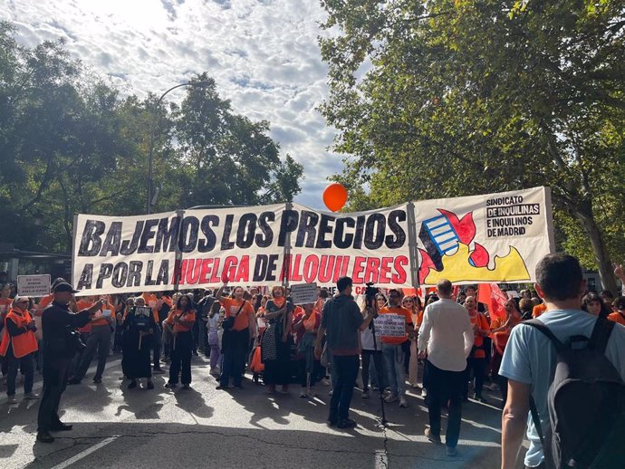 Manifestación contra los precios de los alquileres en Madrid