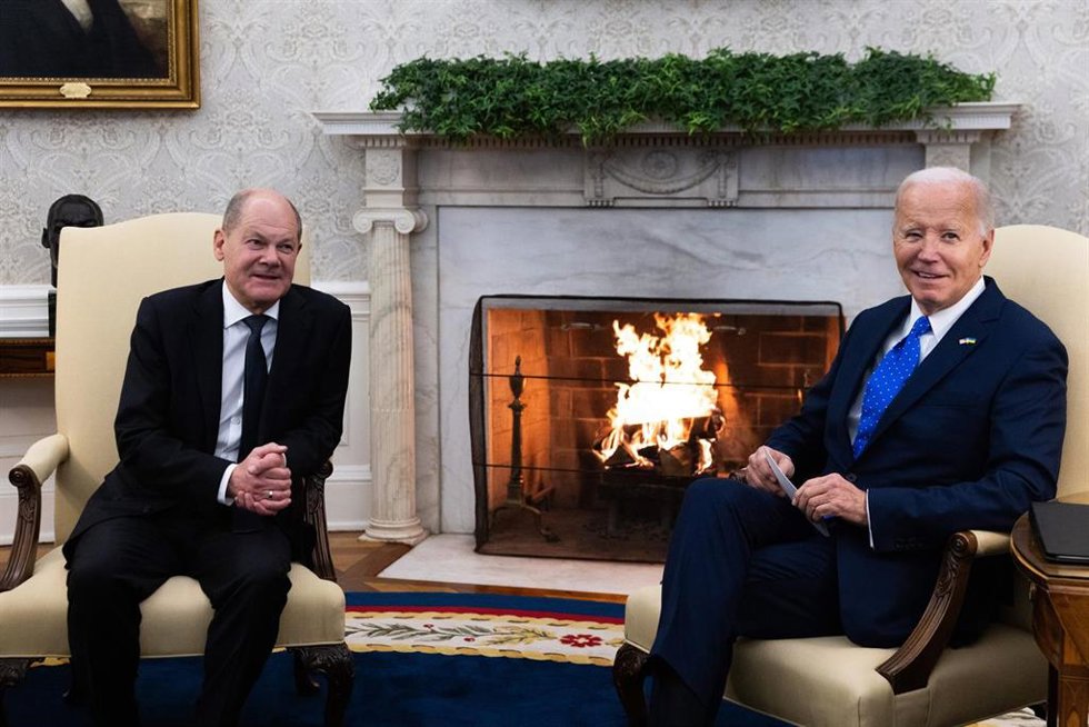 Archivo - Olaf Scholz y Joe Biden