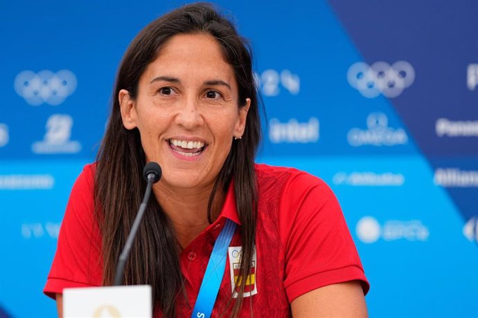 Archivo - Pilar Peña durante una rueda de prensa en Paris 2024