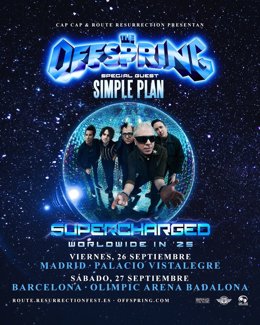 Cartel de los conciertos de The Offspring en Madrid y Barcelona