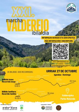 El Parque Natural de Valderejo (Álava) celebra el próximo domingo 27 de octubre su popular Marcha a pie