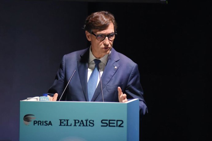 El presidente de la Generalitat, Salvador Illa, interviene en el World in Progress Barcelona organizado por el grupo Prisa