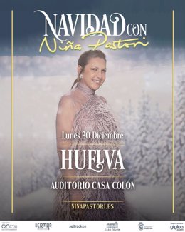 Cartel del concierto de Navidad de Niña Pastori en Huelva.