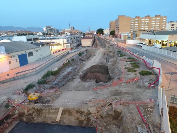 Obras del soterramiento en Almería.