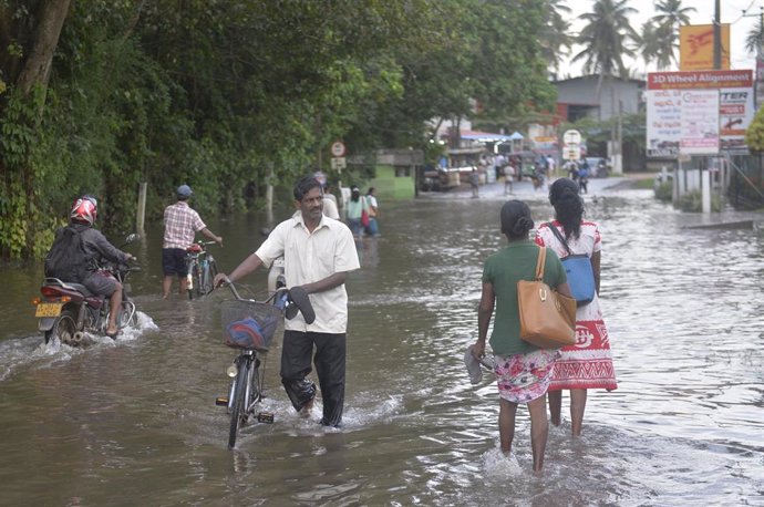 Inundaciones en Sri Lanka.