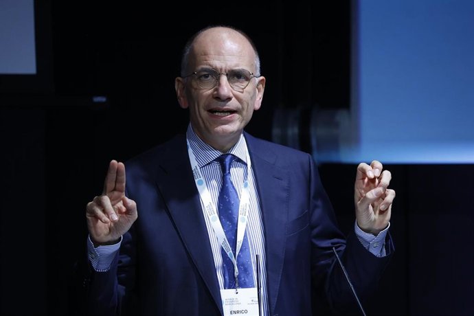 El exprimer ministro italiano Enrico Letta, interviene durante la apertura del evento 'World in Progress' .
