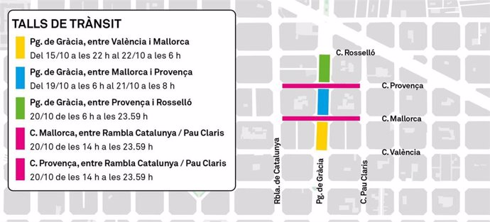 Mapa de las afectaciones de tráfico por el concierto de cierre de la Regata Cultural.