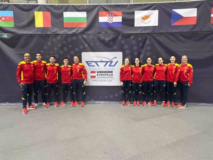 Selección española de tenis de mesa para el Europeo de Linz