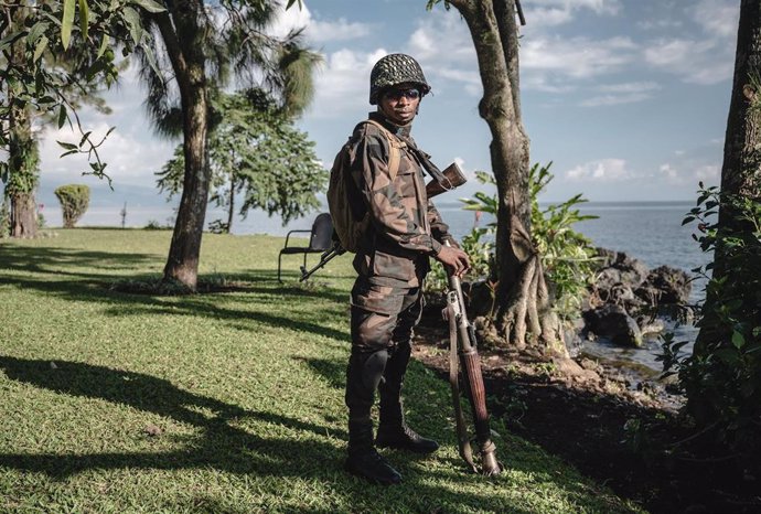 Archivo - Militar congoleño en Kivu Norte (RDC)