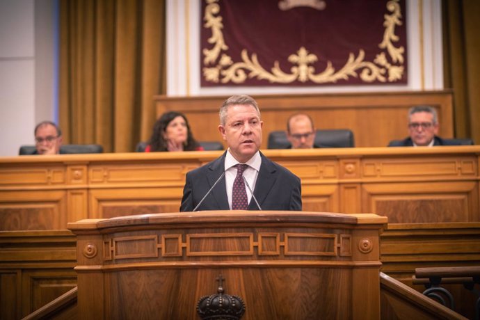 El presidente de Castilla-La Mancha, Emiliano García-Page, en el debate sobre el estado de la región