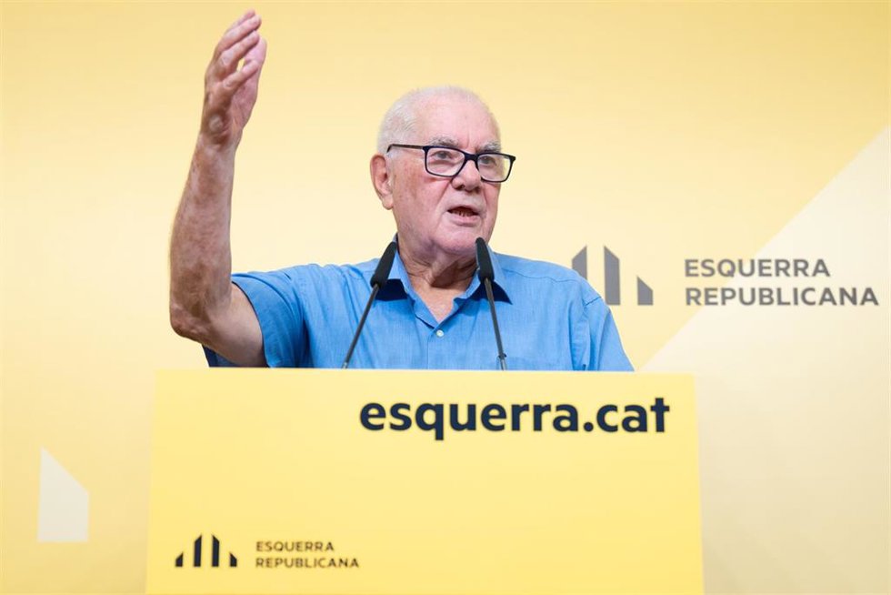Archivo - El exlíder de ERC en el Ayuntamiento de Barcelona Ernest Maragall durante una rueda de prensa, en la sede de ERC, a 22 de julio de 2024, en Barcelona, Catalunya (España).