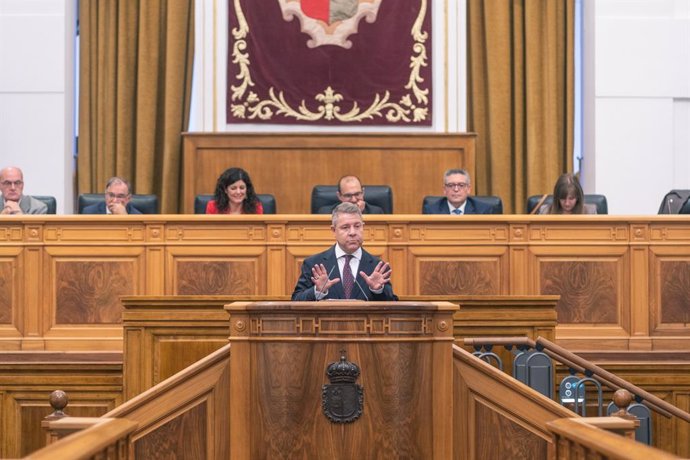 El presidente de Castilla-La Mancha, Emiliano García-Page, en el debate sobre el estado de la región