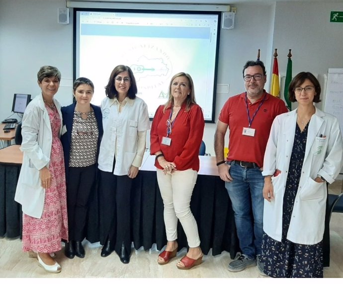 Responsables del Área Sanitaria Norte de Córdoba y del programa de Musicoterapia en el Hospital de Pozoblanco.