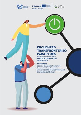 Cartel del encuentro transfronterizo de pymes en Huelva.