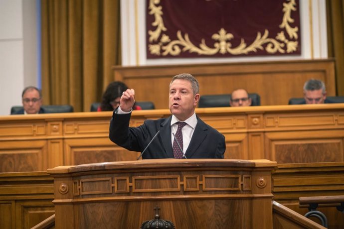 El presidente de Castilla-La Mancha, Emiliano García-Page, en el Debate sobre el Estado de la Región.