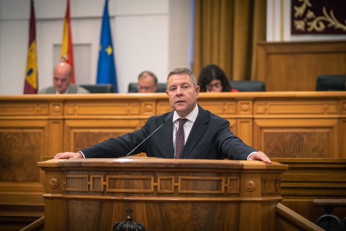 El presidente de Castilla-La Mancha, Emiliano García-Page, en el debate sobre el estado de la región