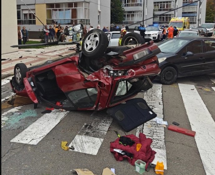 Estado en el que ha quedado uno de los vehículos implicados en el accidente.