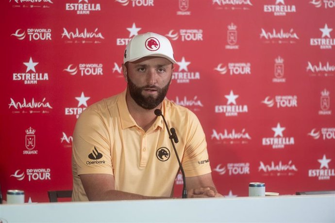 Jon Rahm, en la rueda de prensa del Estrella Damm N.A. Andalucía Masters