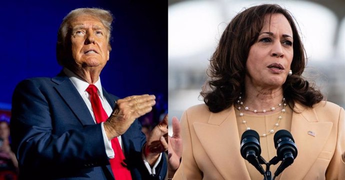 Archivo - Donald Trump (izquierda) y Kamala Harris (derecha), principales candidatos a la Presidencia de Estados Unidos.