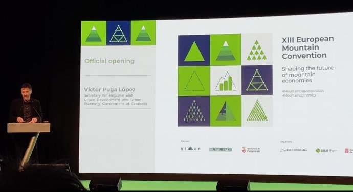 El secretario de Territorio, Urbanismo y Agenda Urbana, Víctor Puga, durante el XIII Congreso Europeo de Montaña